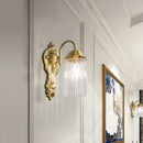 Axya Luxury Copper Crystal LED Wall Sconce for Bedroom Living Room