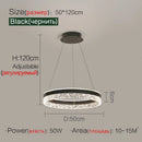Axyaa Modern LED Round Chandelier Dimmable Glossy Lighting Fixtures