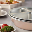 Axyaa Stainless Steel 3-Compartment Dinner Plate - Divided Food Tray
