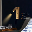 Axyaa LED Reading Wall Lamp with USB Rechargeable Switch - Bedroom Bedside Lighting