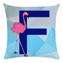 Axyaa Blue Letter Animal Print Pillowcase - Super Soft Peach Skin - Fashion Cushion Cover