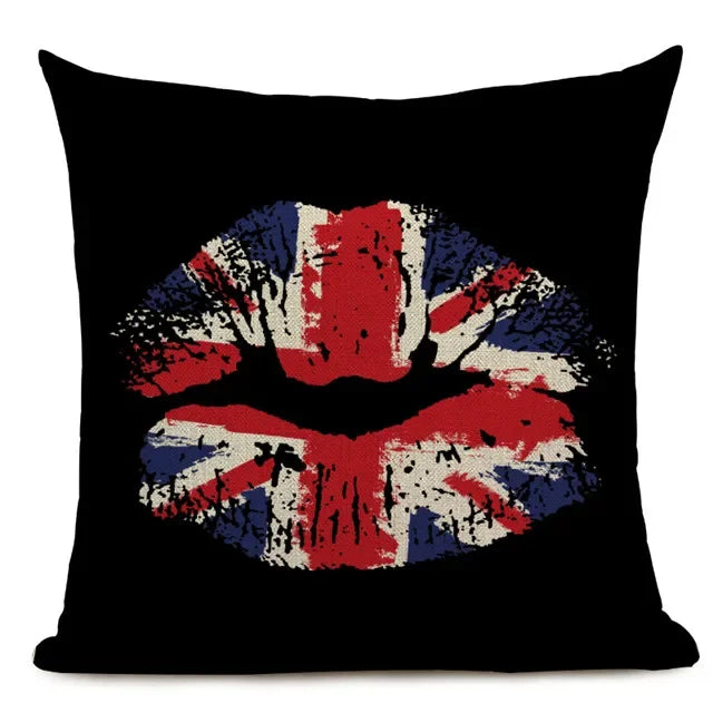 Axyaa Union Jack American Flag Throw Pillow Cases 45x45cm Square Top King Size