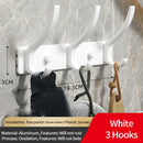 Axyaa Black White Folding Robe Hooks Towel Hanger Wall Rack for Bathroom & Kitchen