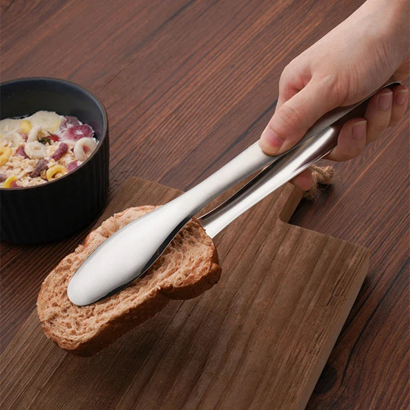 Axyaa Stainless Steel Food Tongs: Buffet BBQ Serving Clip for Home Kitchen