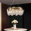 Axyaa Crystal Chandelier, Stair Pendant Light, Modern Living Room Lighting