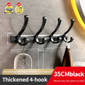 Axyaa Black/Gun Grey Wall Rack Bathroom Kitchen Hook Organizer Storage Shelf