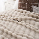 Axyaa Faux Rabbit Fur Throw Blanket: Soft Plush Cozy Mink Blanket for Bed & Sofa