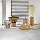 Axyaa Muffins Table Lamp LED E27 Solid Wood Base Glass Minimalist Desk Light