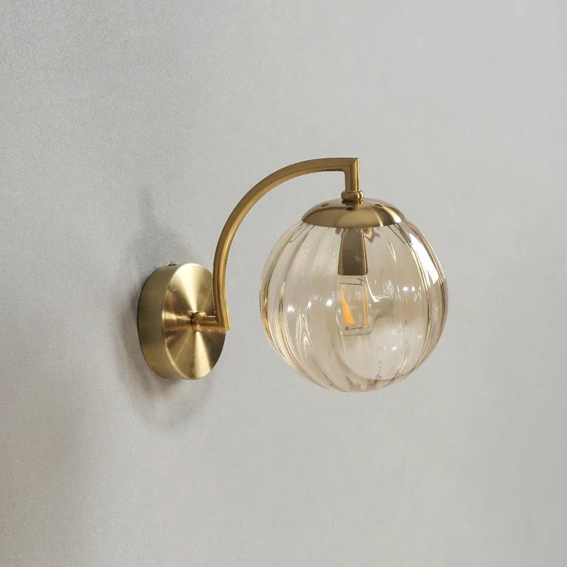 Axyaa Glass Wall Lamp: Nordic Minimalist LED Sconce for Living Bedroom