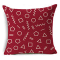 Geometric Linen Seat Cover 45x45cm for Home Decor - Axyaa