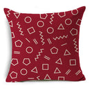 Geometric Linen Seat Cover 45x45cm for Home Decor - Axyaa