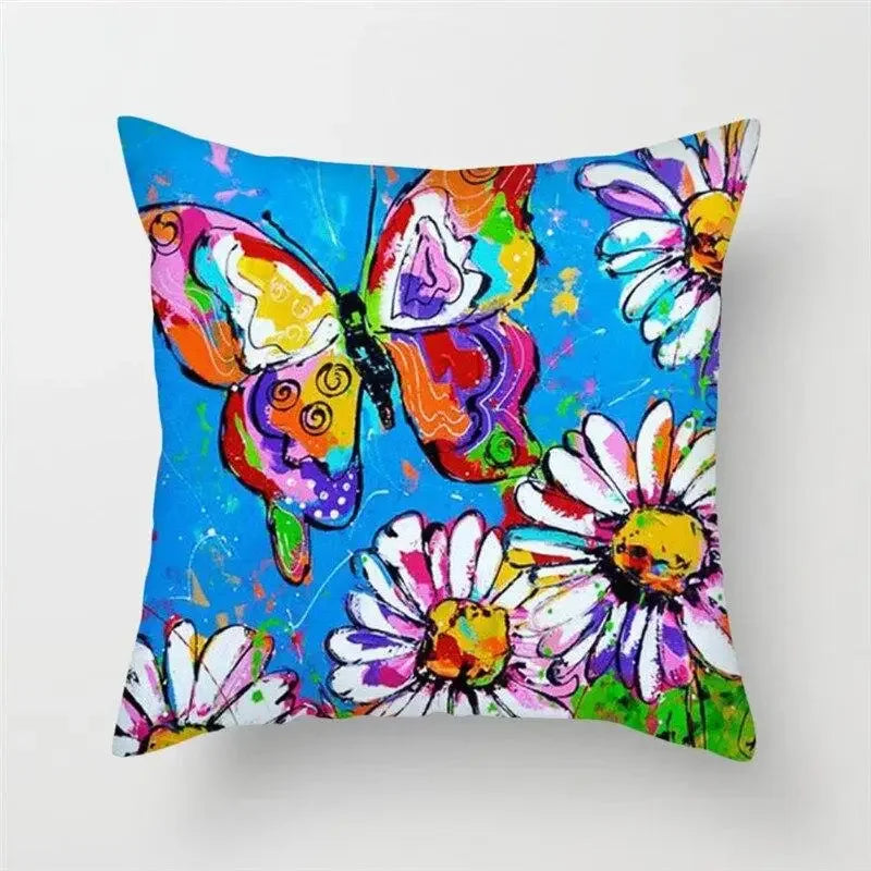 Axyaa Floral Butterfly Pillowcase for Home Decor and Events