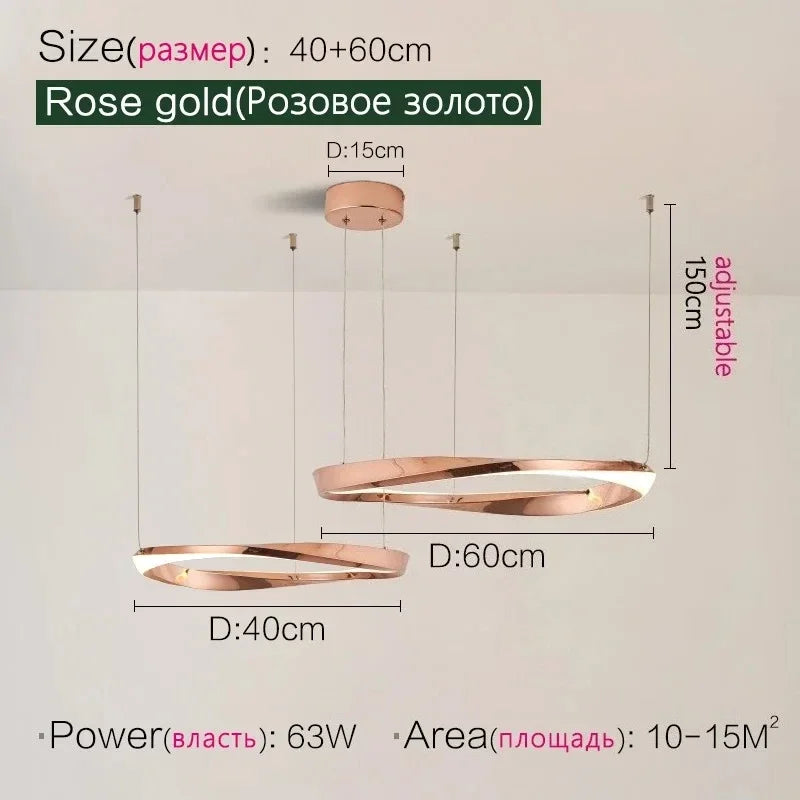 Axyaa Nordic LED Pendant Chandelier for Modern Living Room Lighting