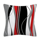 Axyaa Black Red Geometric Abstract Cushion Cover for Stylish Home Decor