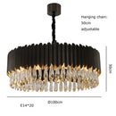 Axyaa Crystal LED Ceiling Chandeliers - Modern Black Gold Ceiling Lights