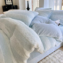 Axyaa Milk Fleece Bed 4-Piece Set, Coral Fleece Mattress, Double Quilt Cover, Bed Sheet