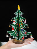 Mini Wooden Christmas Tree Ornament Set | Axyaa Festive Table Decor & Centerpiece