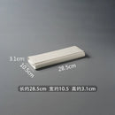 Axyaa Ceramic Folding Long Plate for Sushi, Desserts, Snacks - Solid Color Specialty Tableware