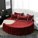 Axyaa Coral Velvet Round Bed Sheet 200-220cm Diameter, Flannel, Winter