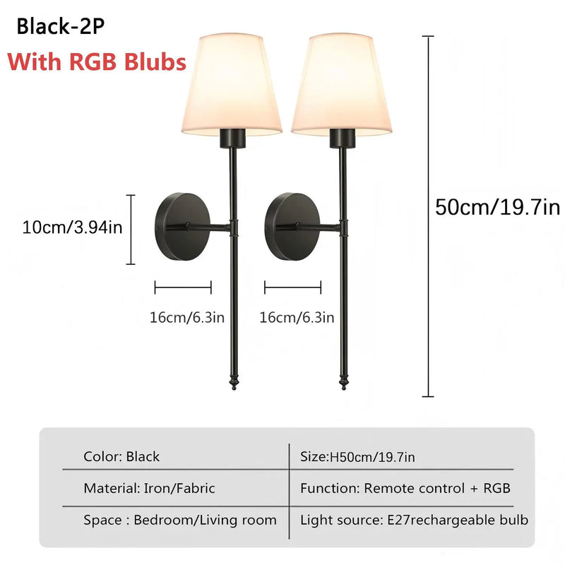 Axyaa RGB LED Wall Lamp 1200mA 40*16cm Portable Interior Luminaire for Bedroom & Hallway