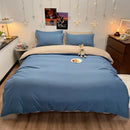 Axyaa Solid Color 4-Piece Bedding Set - Quilt Cover, Bed Sheet, Student Dorm 3-Piece Set