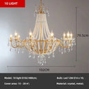 Axyaa Crystal Pearl Chandelier LED Pendant Lights Luxury Villa Decor
