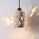 Axyaa Retro Stone Pendant Light: Stylish Wood Chandelier for Home Decor