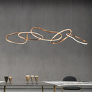 Axyaa Rose Gold LED Chandeliers Circle Rings Hanging Lights Fixtures