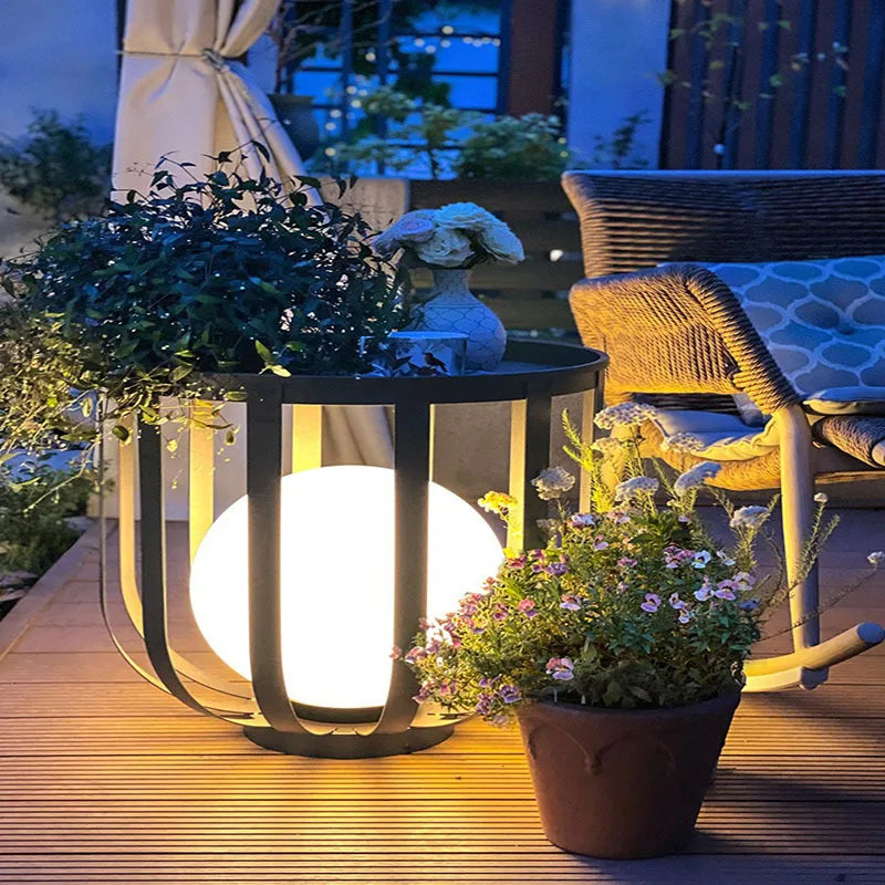 Axyaa Solar Garden Lamp: Stylish Nordic Flowerpot Light for Courtyard, Walkway, Yard - IP65 Waterproof