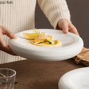 Axyaa White Ceramic Double Layer Plate for Molecular Cuisine and Desserts