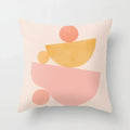 Axyaa Minimal Line Abstract Sun Pattern Plush Pillow Case