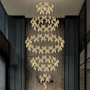 Axyaa Modern Spiral Staircase Chandelier Gold Aluminum LED Pendant Light