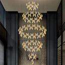 Axyaa Gold Spiral Stairs Acrylic LED Chandelier Pendant Light