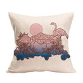 Axyaa Summer Flamingo Linen Pillowcase - 45*45cm
