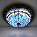 Axyaa Tiffany Round LED Ceiling Lamp - European Country Style Lighting