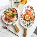 Axyaa Nordic Butterfly Ceramic Salad Bowl with Handle, Home Fruit Bowl