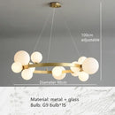 Luxury Glass Ball Ring Chandelier by Axyaa: Adjustable Suspension Lamp with G9 Bulb