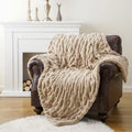 Axyaa Luxe Dual Sided Plush Faux Rabbit Fleece Throw Blanket