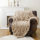 Axyaa Luxe Dual Sided Plush Faux Rabbit Fleece Throw Blanket