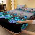 Axyaa Floral Fitted Sheet: Soft 100% Polyester, Vibrant Design for Bedroom Decor