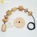 Axyaa Wooden Beads Geometric Pendant Light with Adjustable Hanging String
