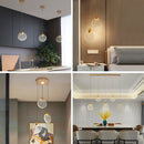 Axyaa Nordic LED Crystal Pendant Light for Bedroom, Living, and Dining Room Decor