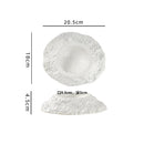 Axyaa Solid Color Rock Texture Ceramic Dessert Soup Salad Plate Set