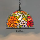 Axyaa Vintage Tiffany Glass Chandelier Restaurant Lantern
