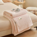 Axyaa Flannel Rabbit Fur Throw Blanket for Sofa, Soft & Cozy Winter Nap Blanket
