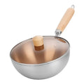 Axyaa Stainless Steel Small Wok Frying Pan for Induction Cooker and Gas Stove