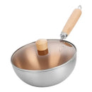 Axyaa Stainless Steel Small Wok Frying Pan for Induction Cooker and Gas Stove