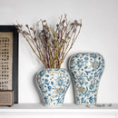 Axyaa Blue & White Porcelain Ceramic Vase Chinese Style Home Decor Flowerpot