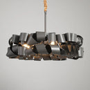 Axyaa Irregular Iron Chandelier: LED Light Luxury for Living Room and Restaurant
