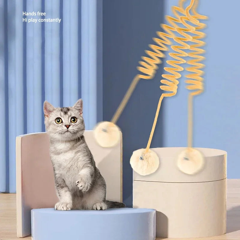 Axyaa Plush Ball Cat Teaser Toy: Interactive, Stretchable, Hanging Fun for Kittens